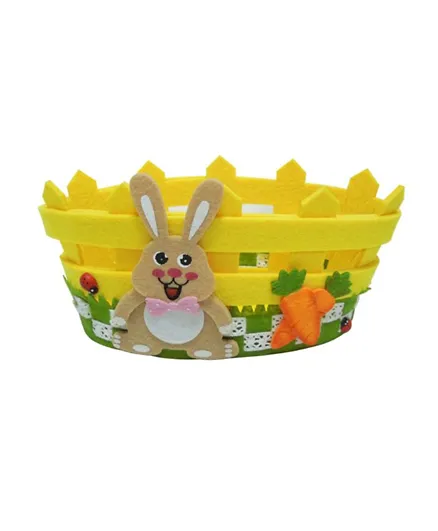 Party Magic Easter Bunny Felt Basket - Yellow