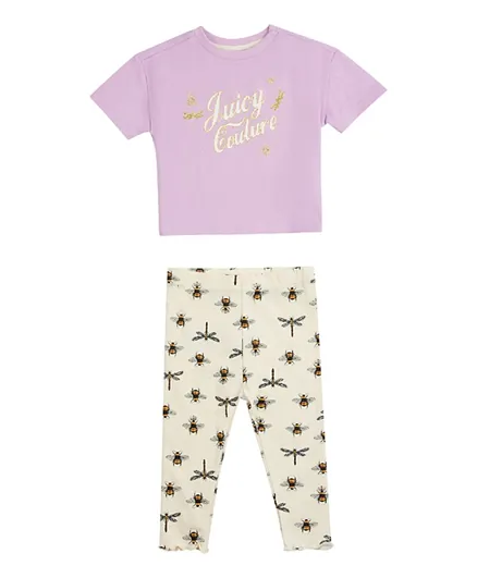 Juicy Couture Logo Bee T-Shirt and Leggings Set - Multicolor