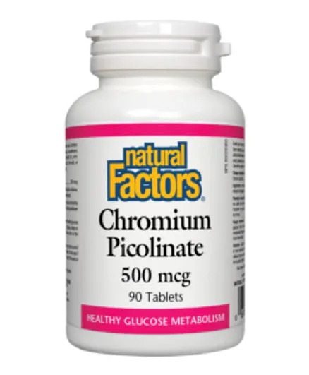 Natural Factors Chromium Picolinate 500mcg - 90 tablets