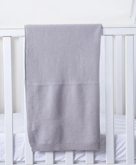 PAN Home Purity Soft Cable Knit Baby Blanket - Grey
