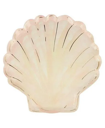Meri Meri Watercolour Clam Shell Plates Pack of 8 - Cream