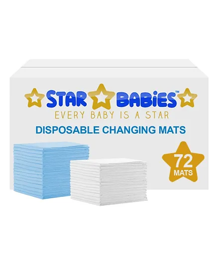 Star Babies Disposable Changing Mats - 72 Pc