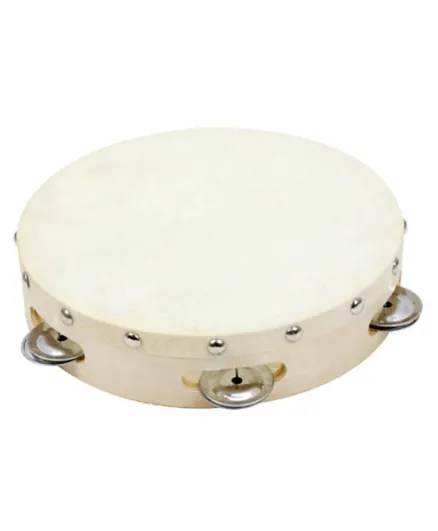 Educationall Wooden & Sheepskins Tambourine - Cream