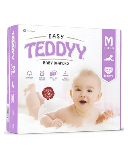 Teddyy Baby Diapers Easy Size 3 - 42 Pieces