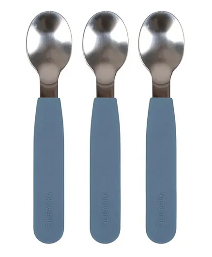 Filibabba Silicone Spoons Powder Blue - Pack Of 3