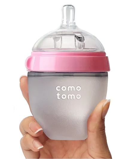 Comotomo Silicone Natural Feel Baby Bottle Pink - 150mL