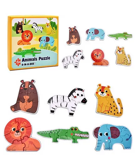 Highlands 6 in 1 Animal Jigsaw Puzzle Set for Kids