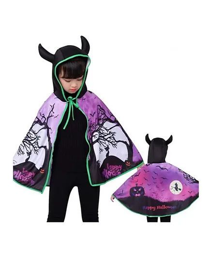 Brain Giggles Halloween Kids Cape with Devil Horns - Witch