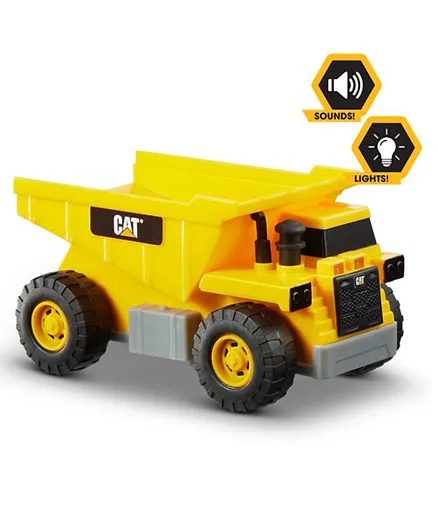 CAT Light & Sound Mini Power Crew 6' Dump Truck - Yellow