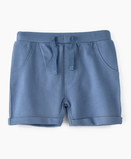 Jam Solid Knit Drawstring Shorts - Blue