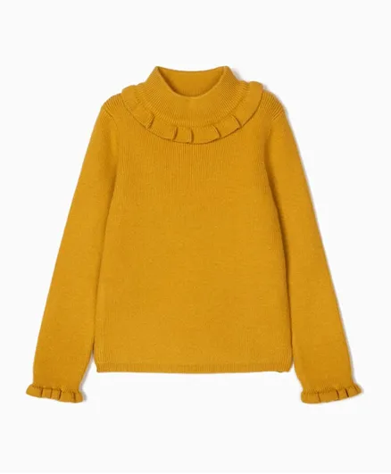 Zippy Kid High Neck Pullover Sweater - Lemon Curry