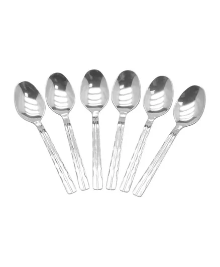 Raj Symphony Tea Spoon Set Silver - 6 Pieces