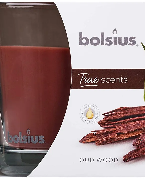 Bolsius True Scents Oud Wood Scented Candle in Glass Small Online in UAE,  Buy at Best Price from  - 01291ae31e421