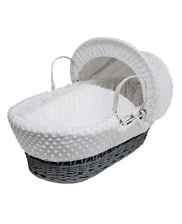 Grey wicker moses hotsell basket with rocking stand