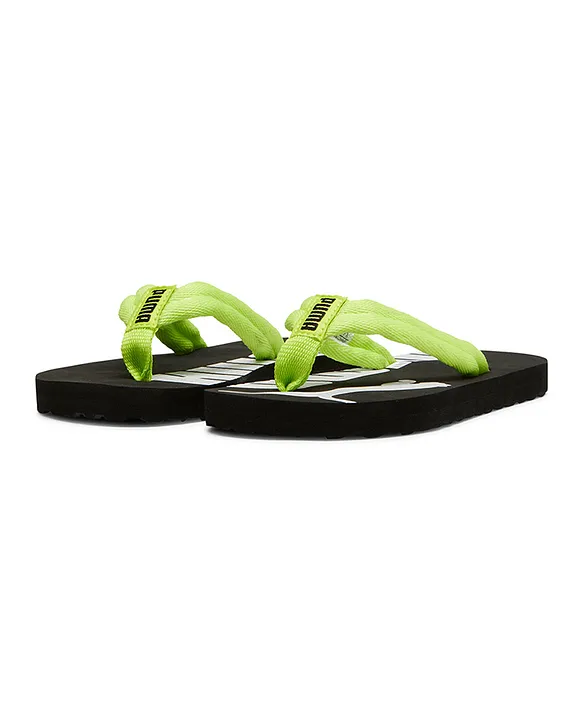 Puma black and green flip flops hotsell