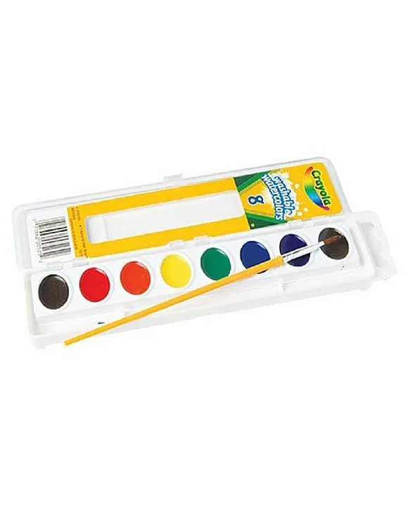 Crayola Watercolor Set with Brush, At Home Crafts for Kids, 8 Count  (53-1508)