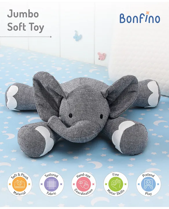 Bonfino Jumbo Cotton Soft Toy Grey 10 cm Online UAE Buy Soft Toys