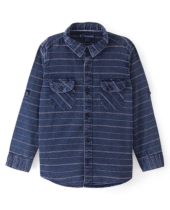 Boys blue best sale jean shirt