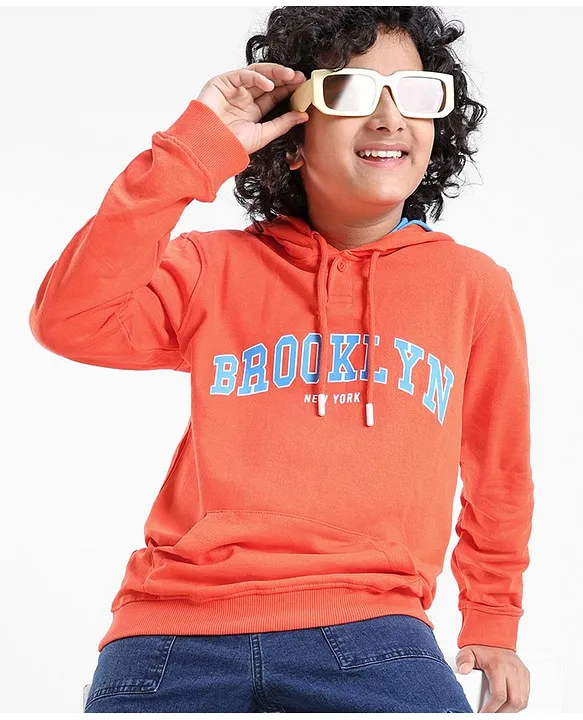 Orange hooded sweatshirt sale