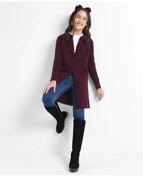 Girls on sale maroon coat