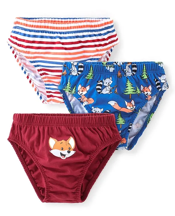 Buy Babyhug 3 Pack 100% Cotton Panties Squirrel Print Multicolor for Boys  (6-9Months) Online in UAE, Shop at  - 14334131