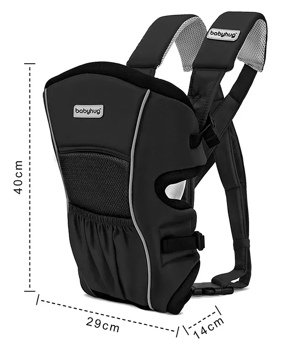 Babyhug Embrace 2 Way Baby Carrier With Detachable Bib Black