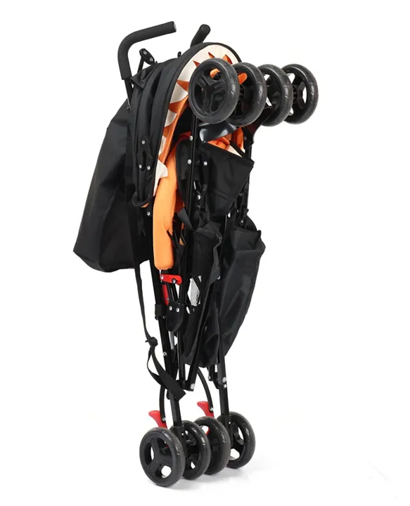 Babyhug Lil Monsta Stroller With Adjustable Leg Rest Orange and