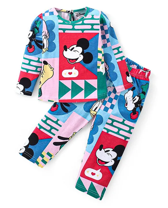 Babyhug Disney Night Suit Coord Set with Mickey Mouse and Friends Print White Online in UAE Buy at Best Price from FirstCry.ae 18334145