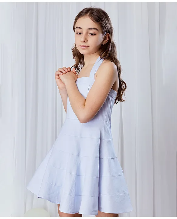 Buy Bardot Junior Audrey Tiered Halter Dress Light Blue for Girls 11 12Years Online in UAE Shop at FirstCry.ae 1c9a3aeeb39d6