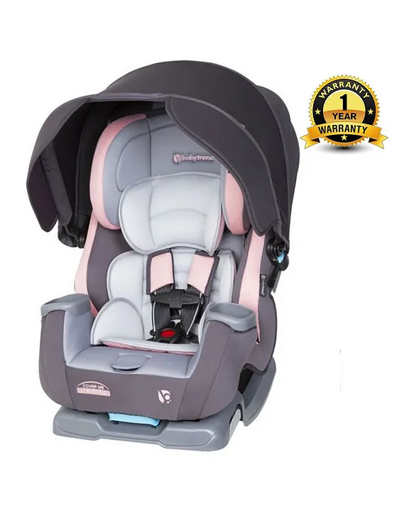 Babytrend Cover Me 4 in 1 Convertible Car Seat UPF 50 Canopy Ergonomic Design Hand Support Quartz Pink