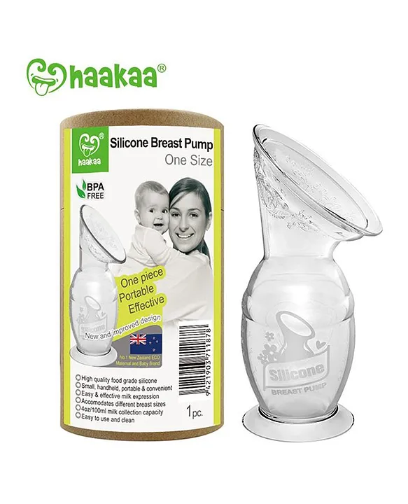 Haakaa Ladybug Silicone Breast Milk Collector 75ml & Silicone Breast Pump  100ml Combo - Perfect Match for Pumping & Breastfeeding, New Mom Gift Ideas  (2-Piece Set) 