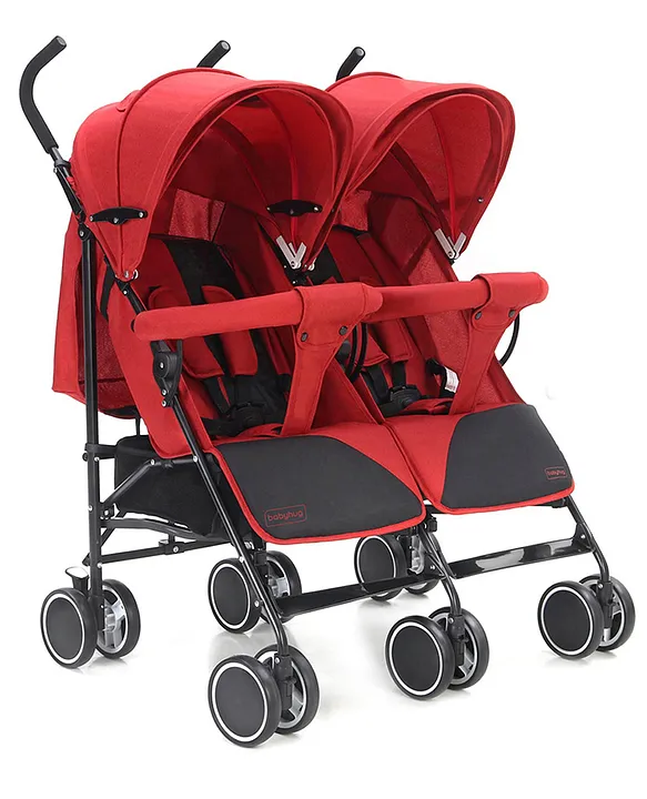 Babyhug Deuce Twin Stroller Smooth Ride Front Rear Suspension 03 Years Red Online in Oman Buy at Best Price from FirstCry.om 3206348