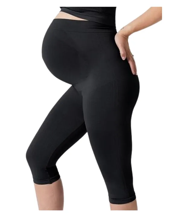 Mums & Bumps Blanqi Maternity Belly Support Crop Leggings Black