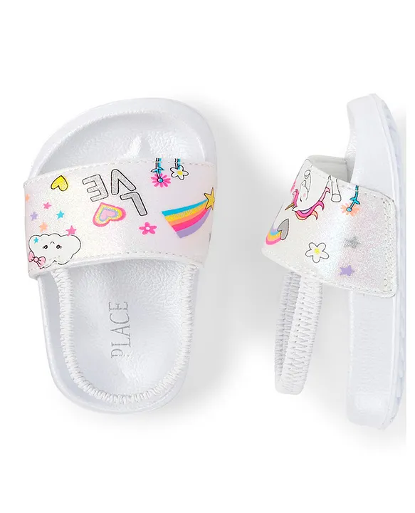 Kids outlet white sliders