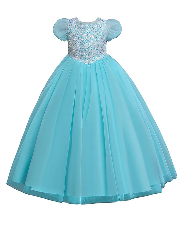 New Designer Sky Blue Color IndoWestern Party Wear Gown
