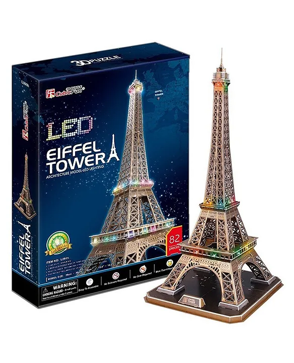 CubicFun LED LightUp Eiffel Tower 3D Puzzle for 14 Years Architecture Model Kit 82pcs L39xB36xH78cm Historical Education Toy Online UAE Buy Puzzle Games Toys for 14 16Years at FirstCry.ae 4098aae8d3ec...