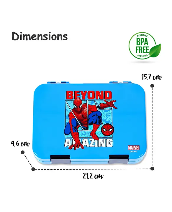 Marvel Spider-Man 6 / 4 Compartment Convertible Bento Tritan Lunch Box -  Black