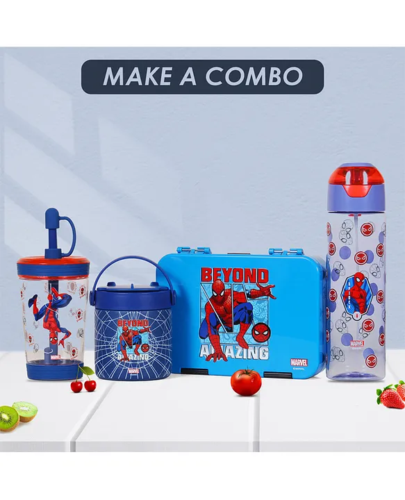 Marvel Spider-Man 6 / 4 Compartment Convertible Bento Tritan Lunch Box -  Black