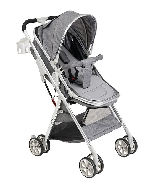 Uniqoo 6 Premium Portable Pram Lightweight Adjustable Foldable Grey Stroller for 0 Months ExplosionProof Wheels Online in UAE Buy at Best Price from FirstCry.ae 472f1aec307e3