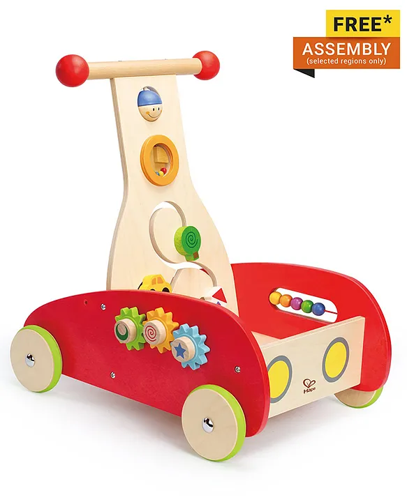 Hape Wooden Wonder Walker Sturdy Toddler Push Toy RubberLined Wheels Movable Knobs Gears Balls Ages 12M Online in UAE Buy at Best Price from FirstCry.ae 4a2caae39cc51