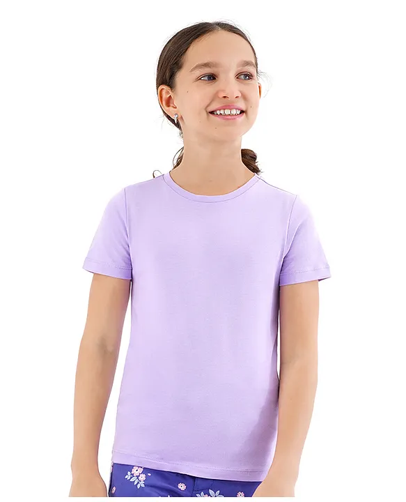 Only Kids Short Sleeves T Shirt Purple