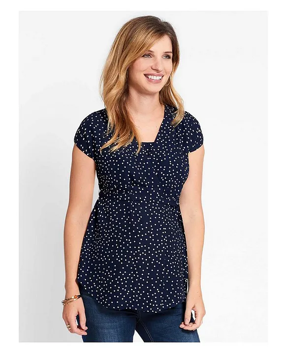 Jojo Maman Bebe Pleated Front Blouse Navy Online In Bahrain Buy At Best Price From Firstcry Bh 4ad08ae73eed4