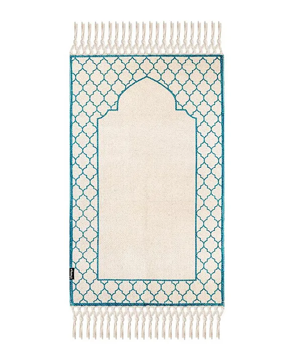 Khamsa Classic Rug Muslim Prayer Mat for Adult Azraq Blue Online