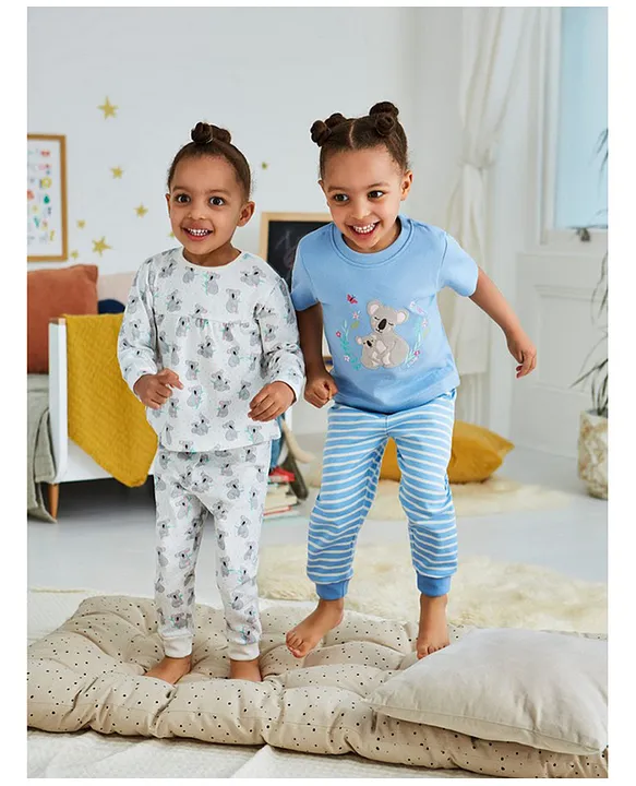 Buy JoJo Maman Bebe 2 Pack Koala Jersey Pyjamas Blue for Girls 5