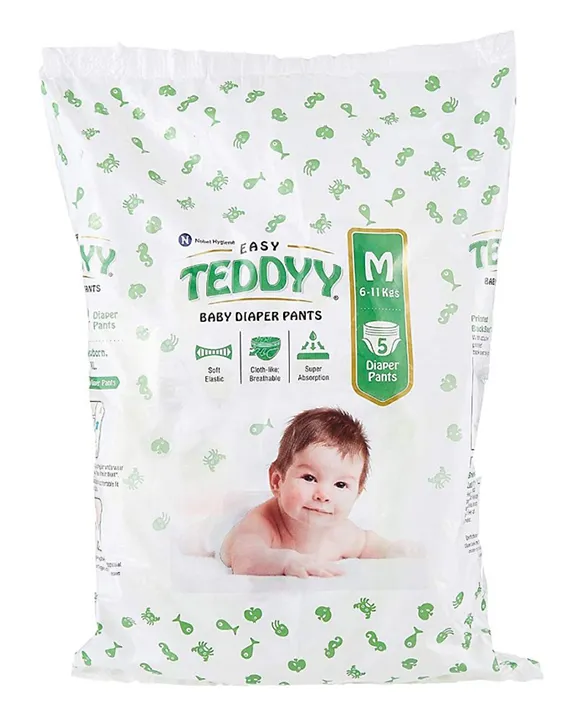 Cotton Easy Teddyy Baby Diaper Pant, Age Group: 6-11 Kg, Packaging Size: 56  Diapers at Rs 599/pack in Kannur