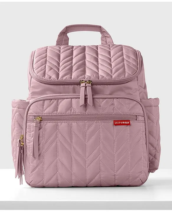 Pink leather backpack diaper clearance bag