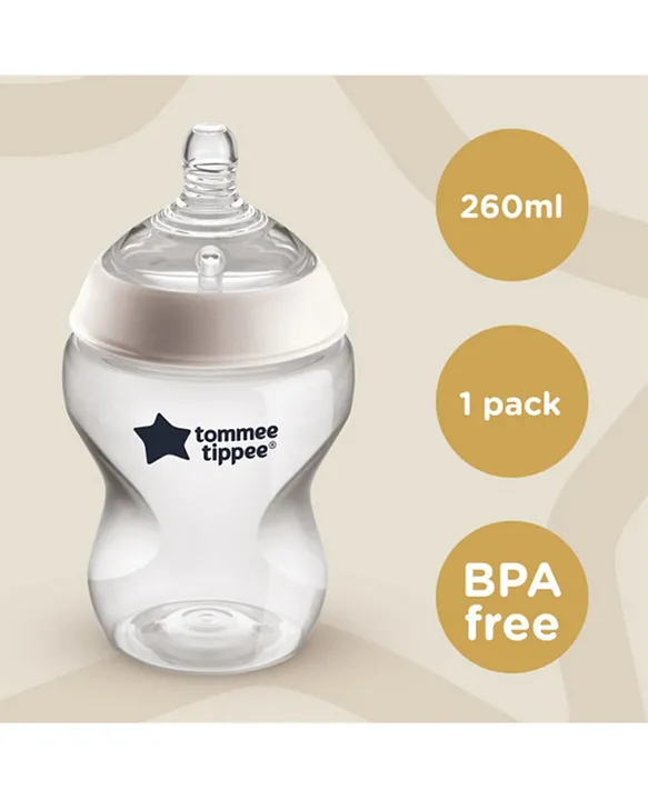 Tommee Tippee Closer to Nature SlowFlow Baby Bottles with AntiColic Valve  Clear 260mL Online in Bahrain, Buy at Best Price from  -  70340ae254829