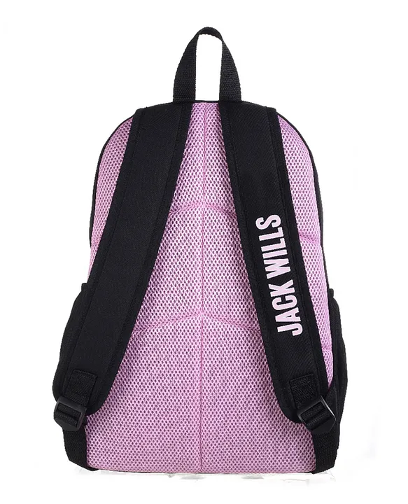 Jack Wills Classic Backpack Black Comfortable Adjustable Straps Padded 5 Years 15 School Bag with Zip Pockets