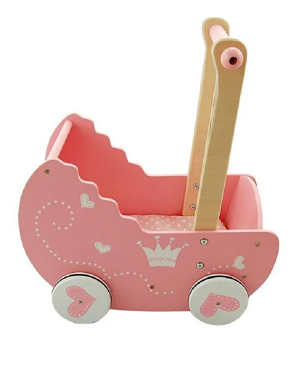 Pink on sale wooden pram