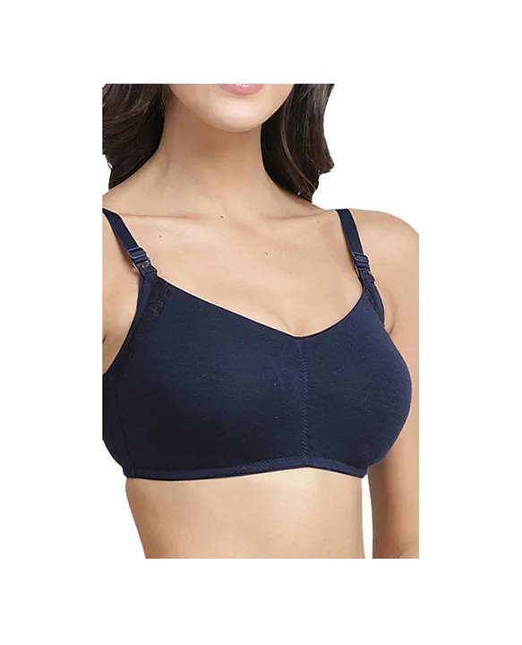 Buy Inner Sense Organic Cotton Antimicrobial Soft Nursing Bra with  Removable Pads Black (Pack of 2) online